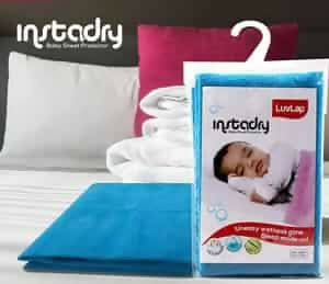 LUVLAP INSTADRY EXTRA ABSORBENT DRY SHEET/BED PROTECTOR SKY BLUEN 0M MEDIUM 70X100CM