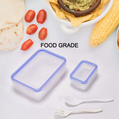Multipurpose Air Tight 4 Side Lock Food Grade Lunch Box With Small Square Container ABHI Mobiles