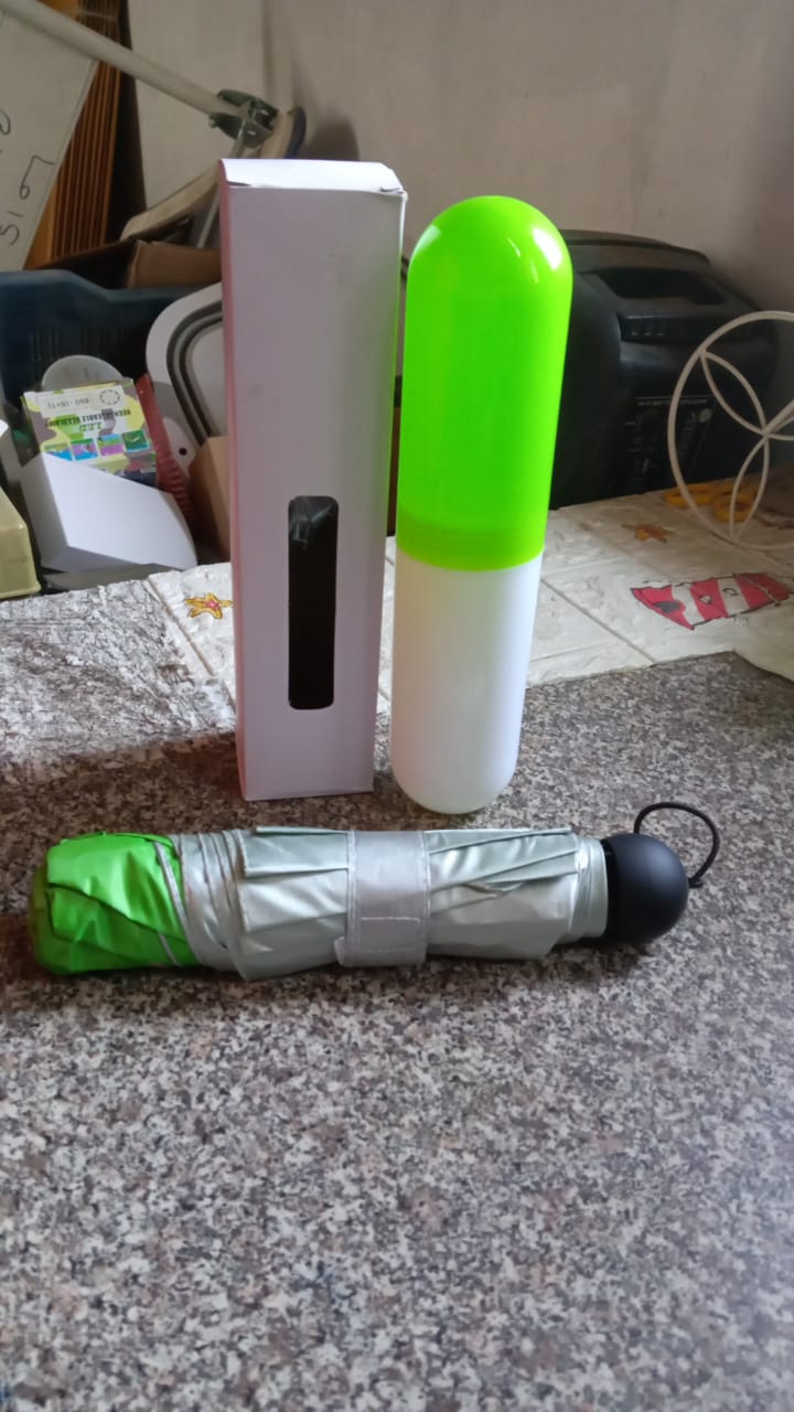 Portable 3-Fold Umbrella Solid UV Protection & Rain Shield for Men & Women