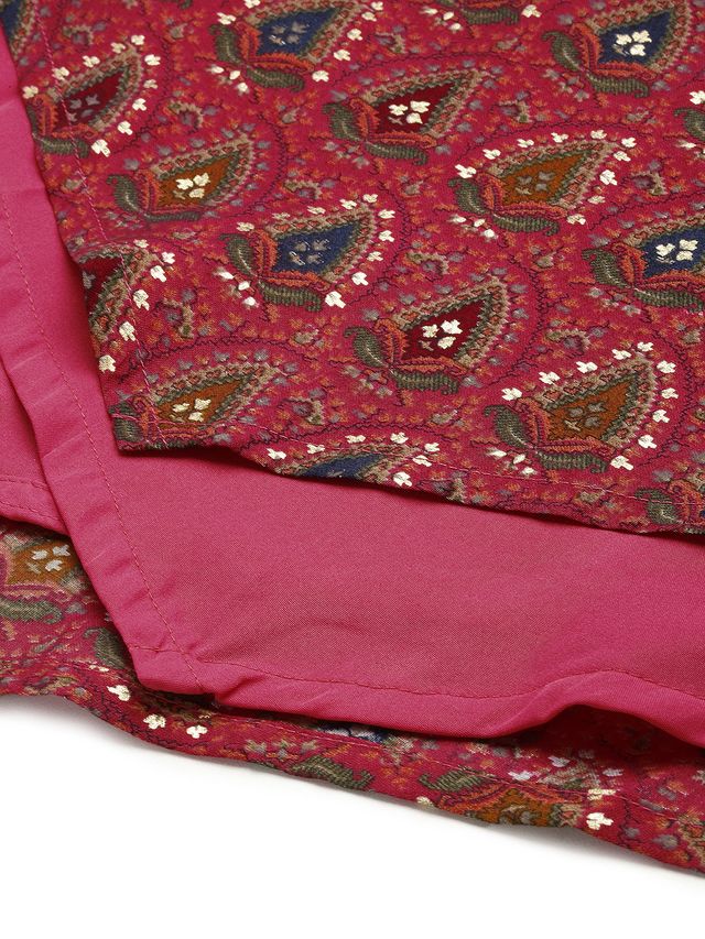 Bollywood Vogue Ready To Wear Pink Chanderi Art Silk Dress