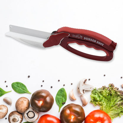 Multifunction Kitchen Scissor Knife – With Built-In Chopping Board (1 Pc)