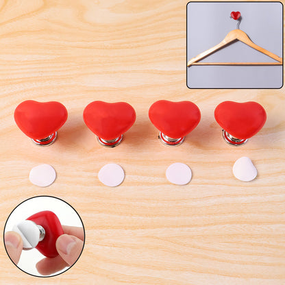 Multipurpose Cabinet Door Handle Drawer Heart-shaped Knob Pulls Toilet Press Button (4 Pc)