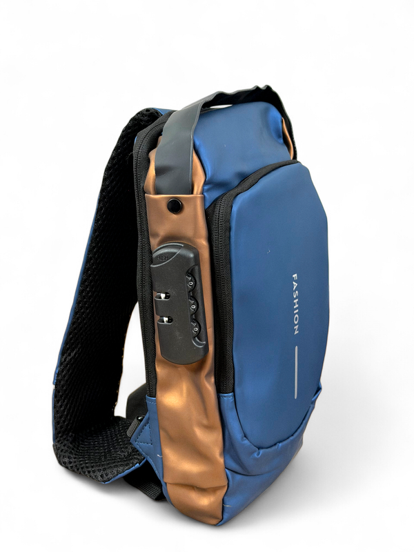 Buddy Cares Unisex Sling Bag, Black, Crossbody Chest Bag for Travel and Daily Use – Blue – view 2 – Buddy Cares