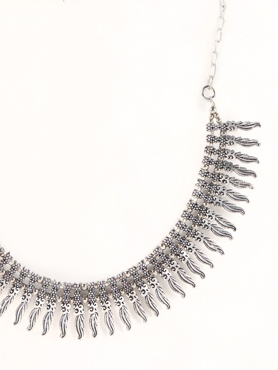 German Silver Silver-Plated Oxidised Necklace
