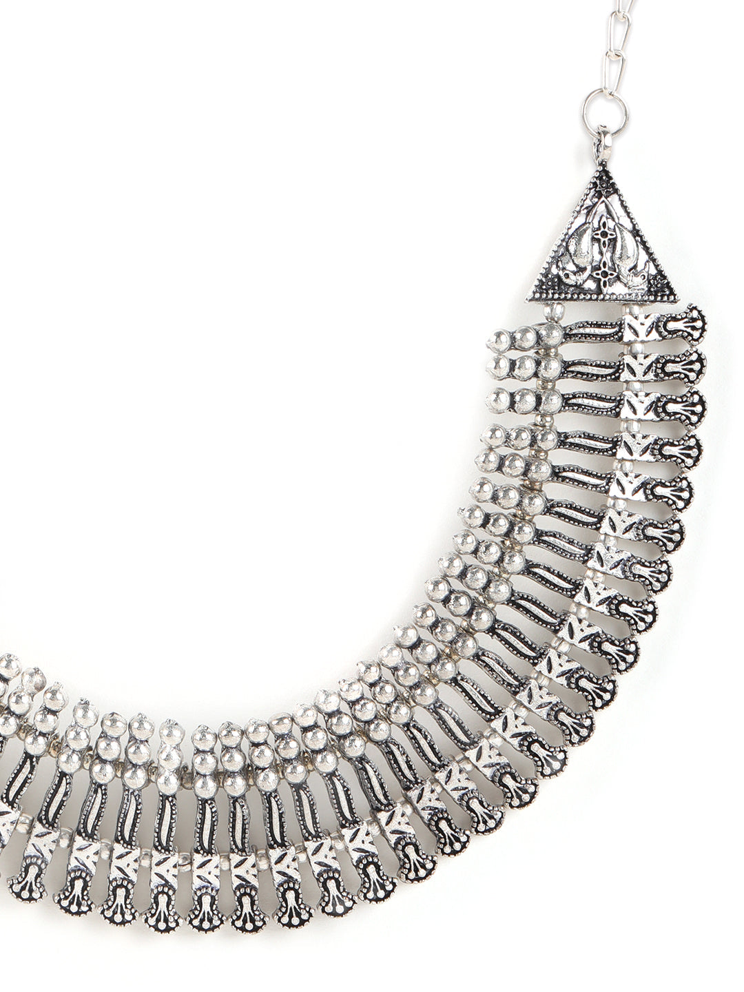 German Silver Silver-Plated Oxidized Necklace