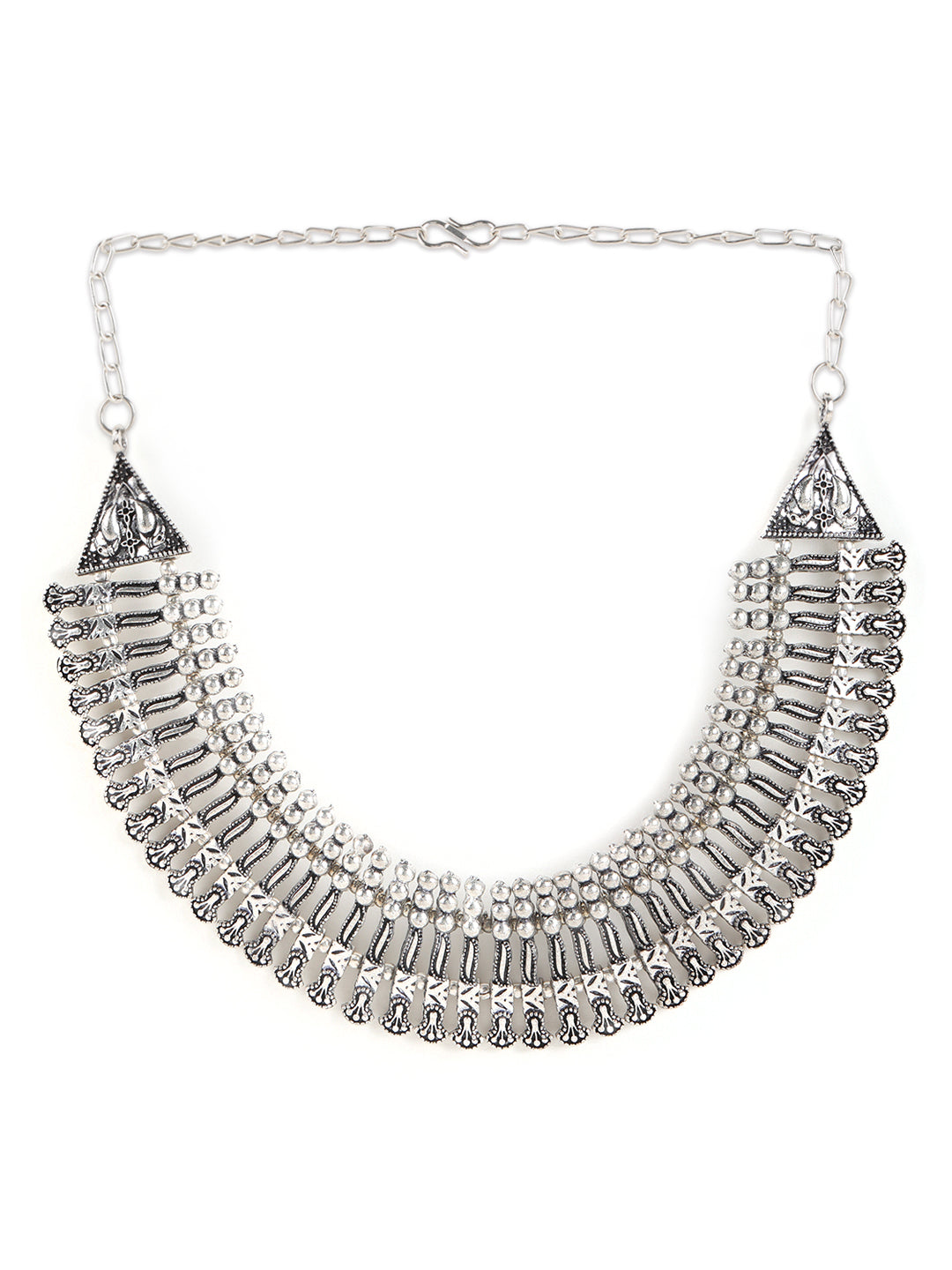 German Silver Silver-Plated Oxidized Necklace