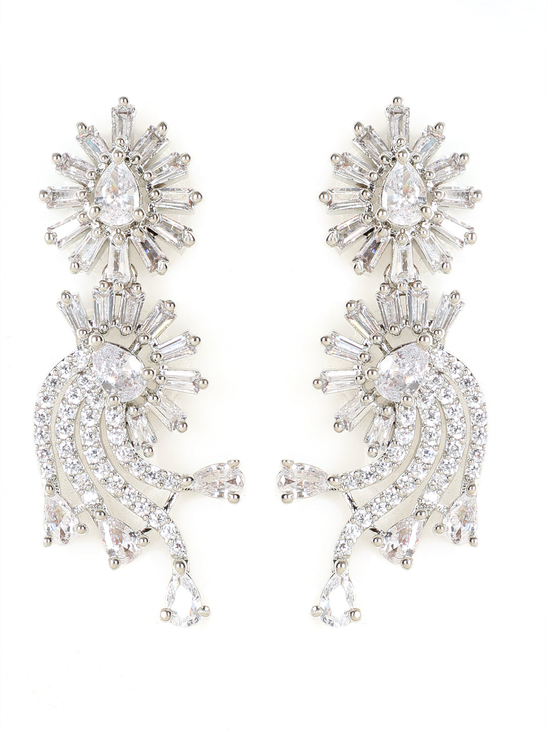 Silver-Plated Ad-Studded Handcrafted Jewellery Set
