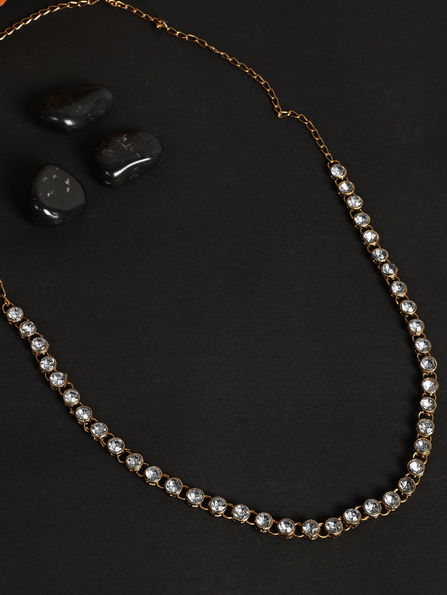 Gold-Plated Round Kundan-Studded Waistband