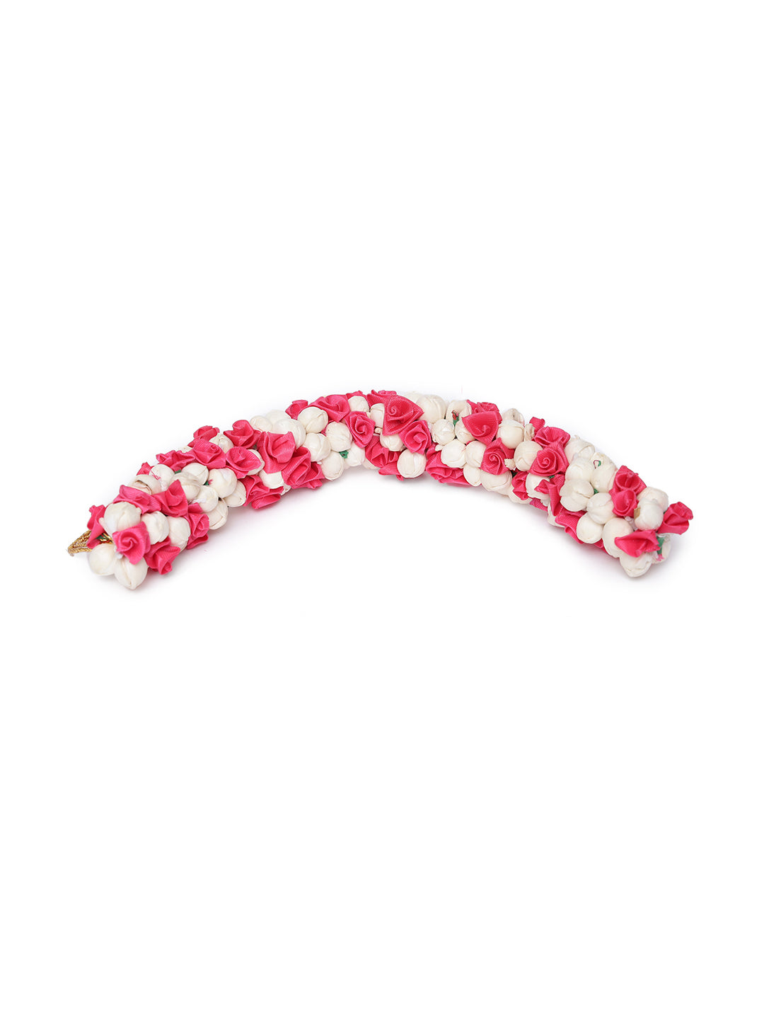Handcrafted Red Rose And Mogra Bun Hair Accessory