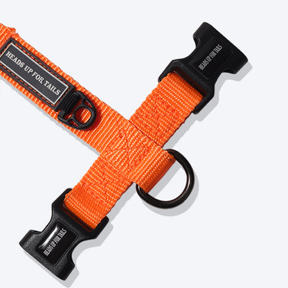 HUFT Essentials Nylon Dog H-Harness - Orange - Heads Up For Tails