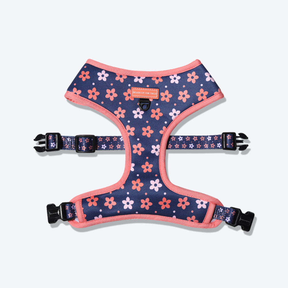 HUFT Flower Child Reversible Harness For Dogs - Blue & Pink - Heads Up For Tails