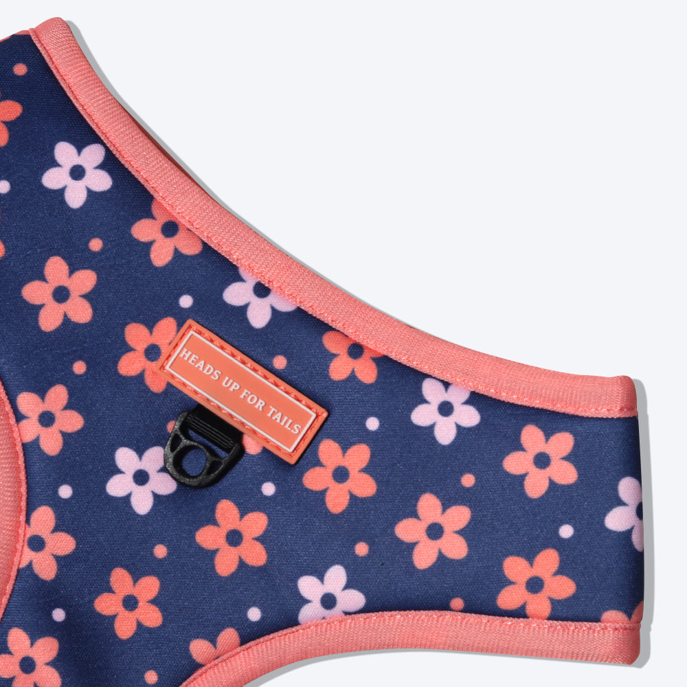 HUFT Flower Child Reversible Harness For Dogs - Blue & Pink - Heads Up For Tails