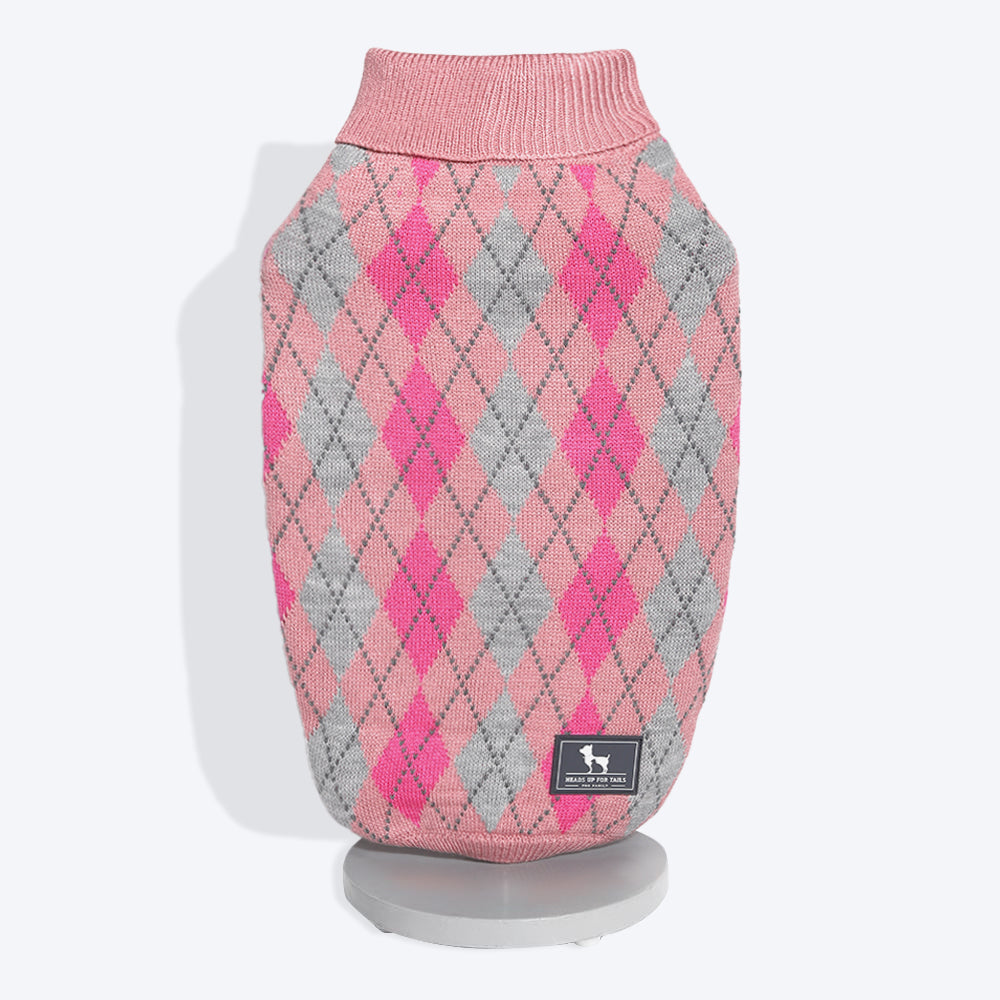 HUFT Argyle Dog Sweater - Pink4