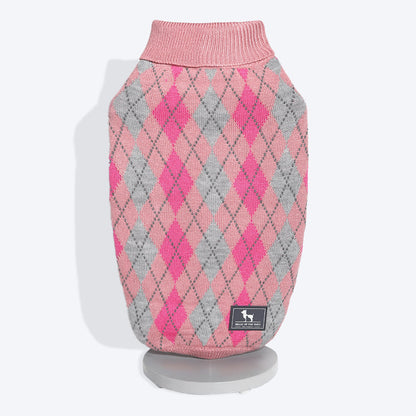 HUFT Argyle Dog Sweater - Pink4