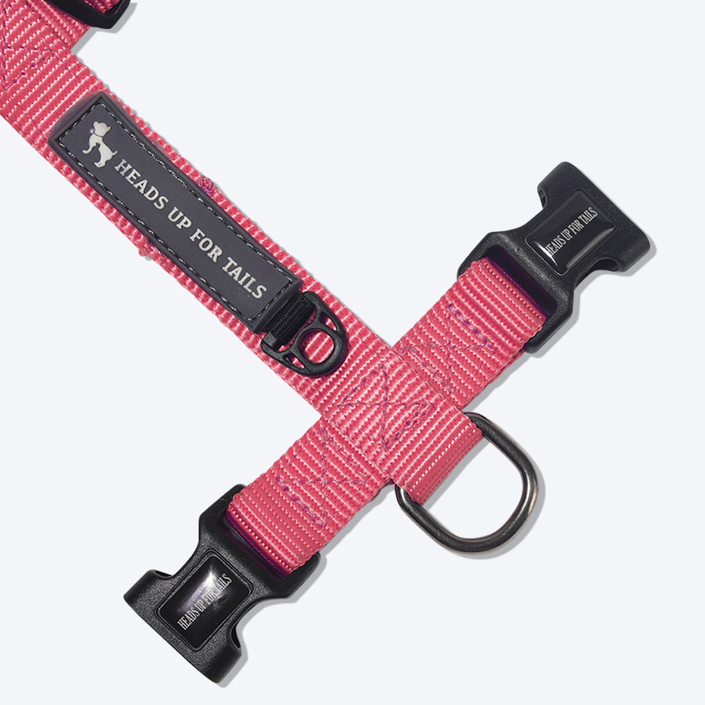 HUFT Essentials Nylon Dog H-Harness - Dark Pink - Heads Up For Tails