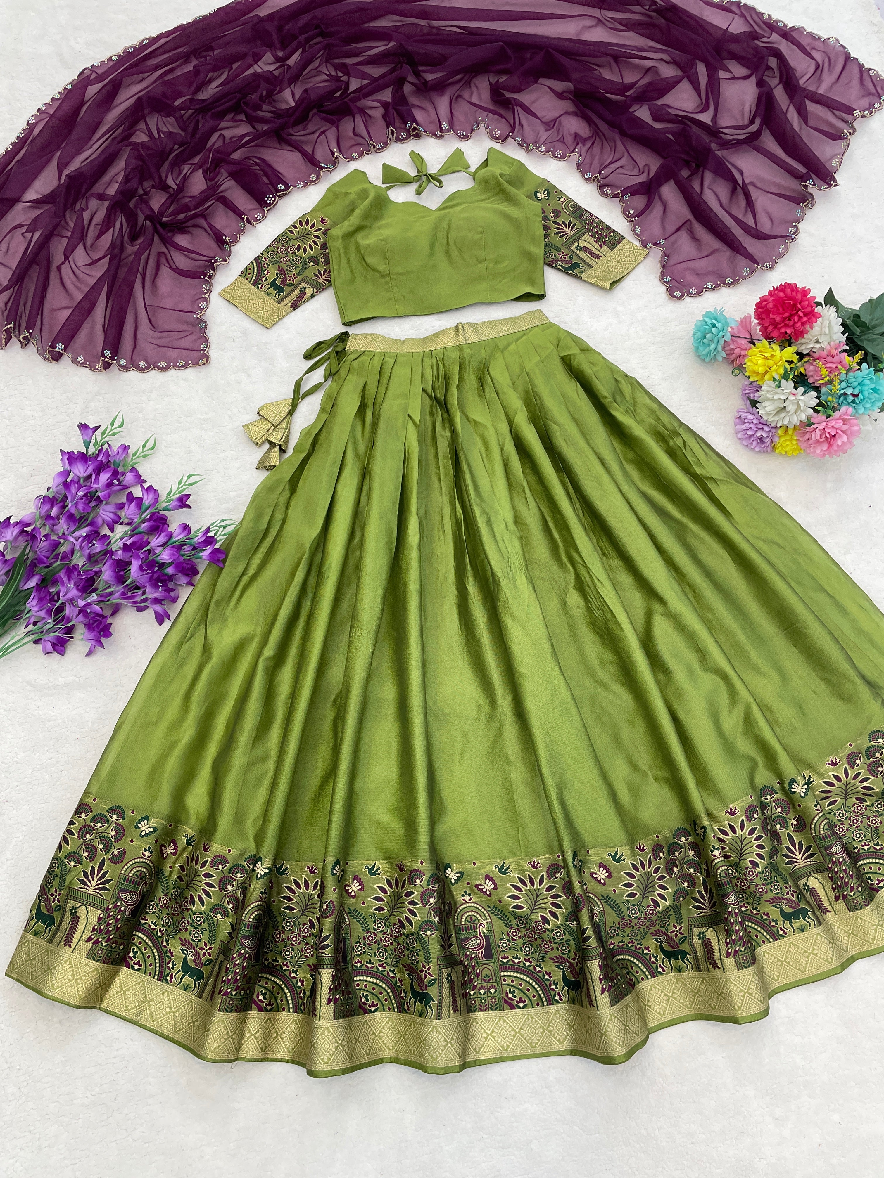 Silk Woven Lehenga Choli With Dupatta Sets