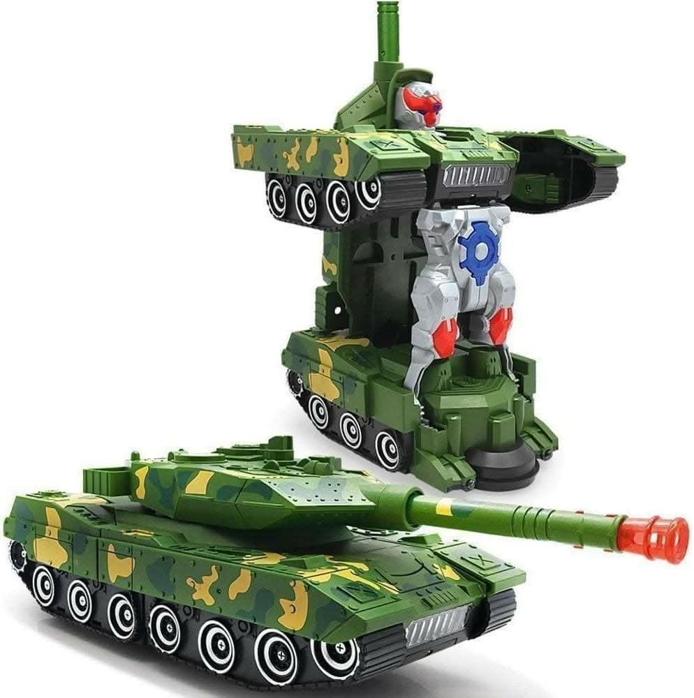 Army Tank Vehicle Robot Toy with Flashing Light - HalfPe