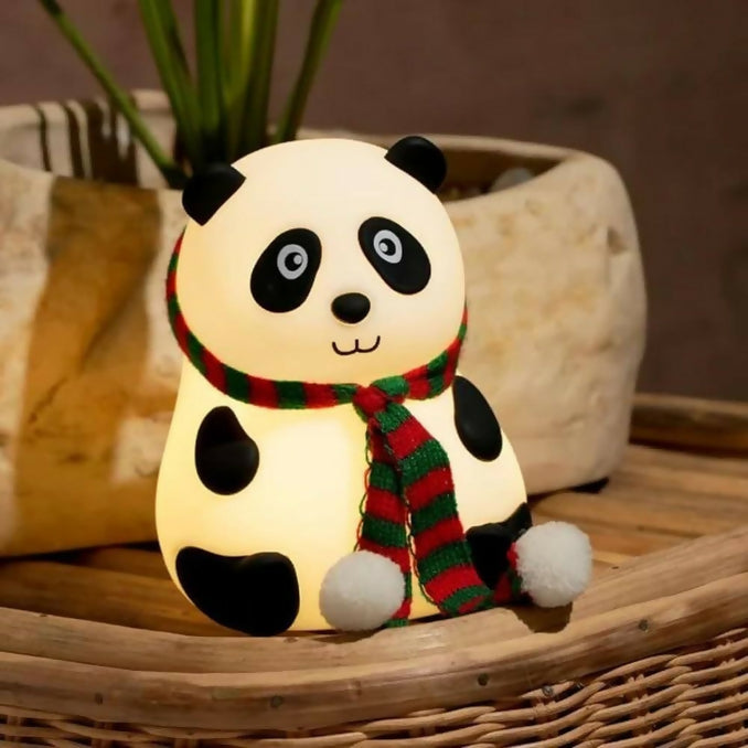 Cute Panda LED Night Lamp – Soft Silicone Touch Bedside Light for Kids Room