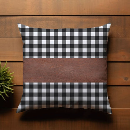 Leather & Cotton Pillow Covers 19x12 Inch (2 Pc Set)