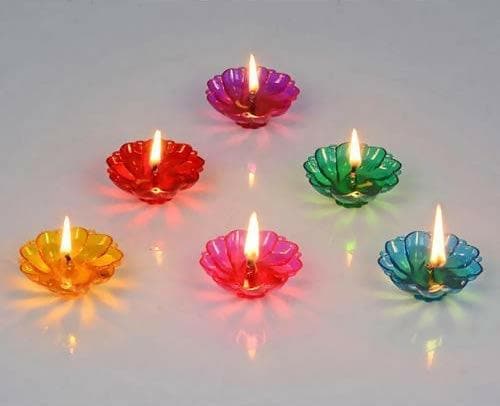 Transparent Made in India Reflection Decorative Diyas (Multicolour) - HalfPe