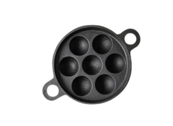 Iron Seasoned PANIYARAM PAN (7 PIT) - HalfPe