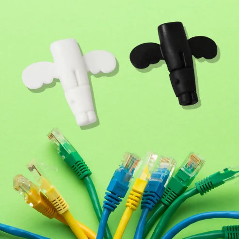 2-in-1 Silicone Data Cable Protector & Cord Saver – Angel Design, Pack of 10 ABHI Mobiles