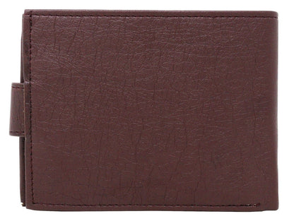 Lorem Maroon Removable Card Slot Bi-Fold Faux Leather 7 ATM Slots Wallet For Men - HalfPe