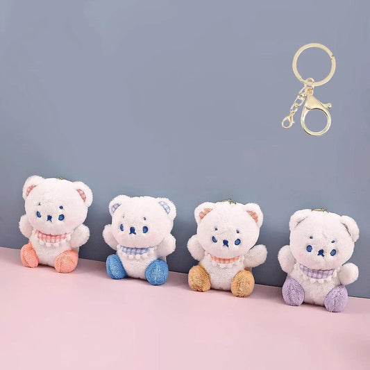 Keychain with an endearing tiny teddy bear plush, perfect for children(single piece) - HalfPe