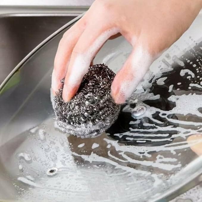 Stainless Steel Kitchen Scrubber Sponge Dish Washing Wire Wipes Floor Cleaning Sink - HalfPe