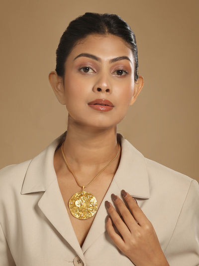 18K Gold-Plated Pearl Pendant with Chain