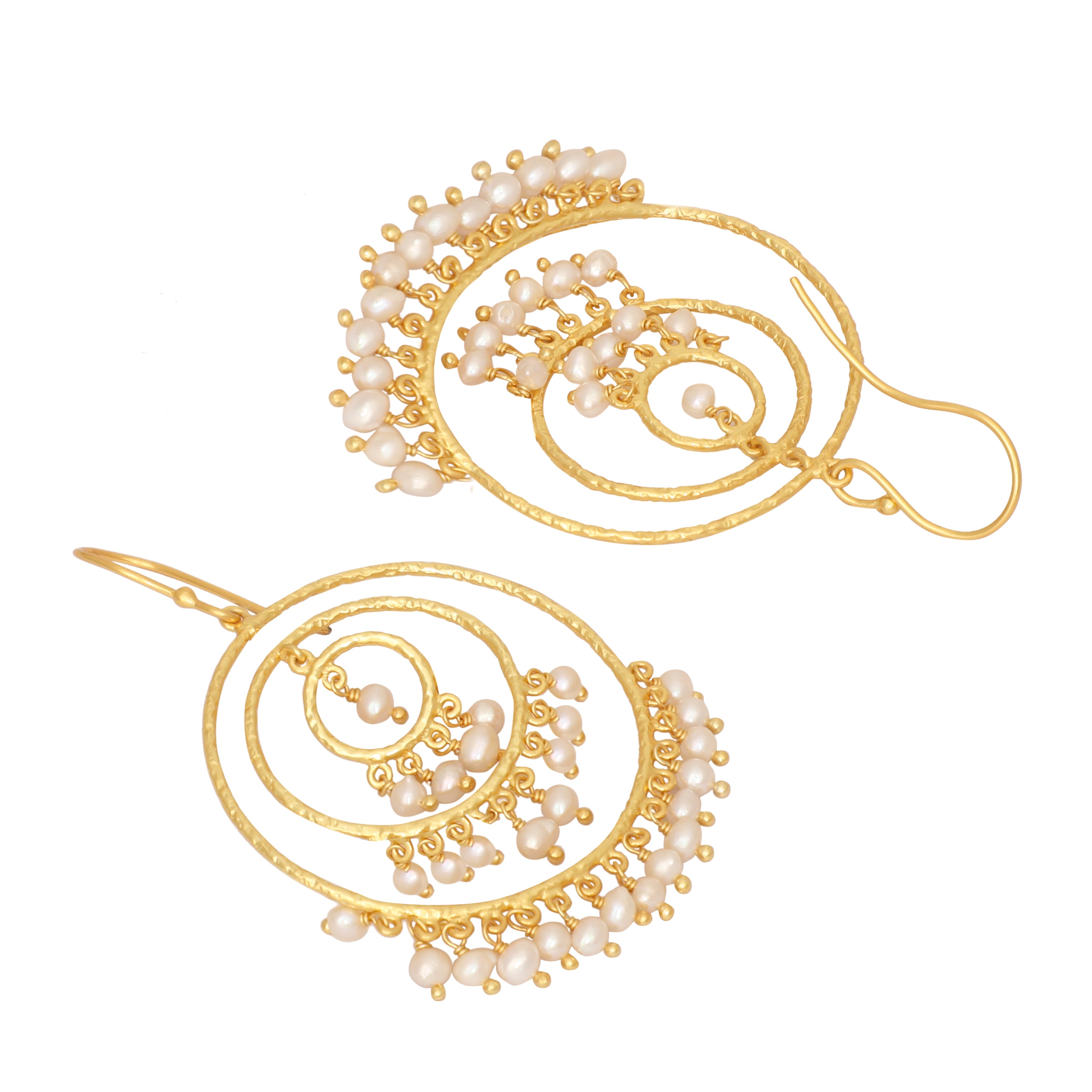 18K Gold-Plated Chandbali Pearl Earrings