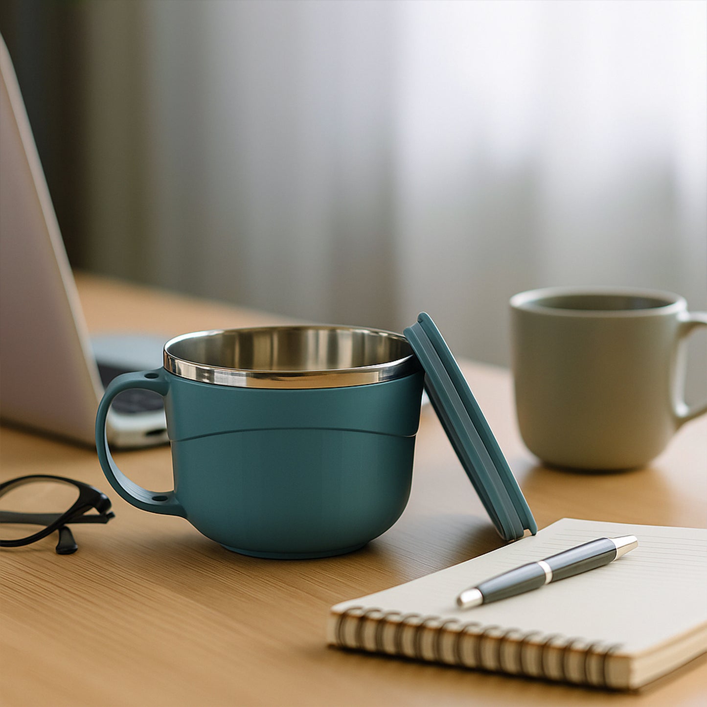 Apex Insulated Stainless Steel Hot-X-Bowl with Airtight Lid, Outer PP Layer, and Integrated Spoon/Fork Set (Approx 700 Ml)