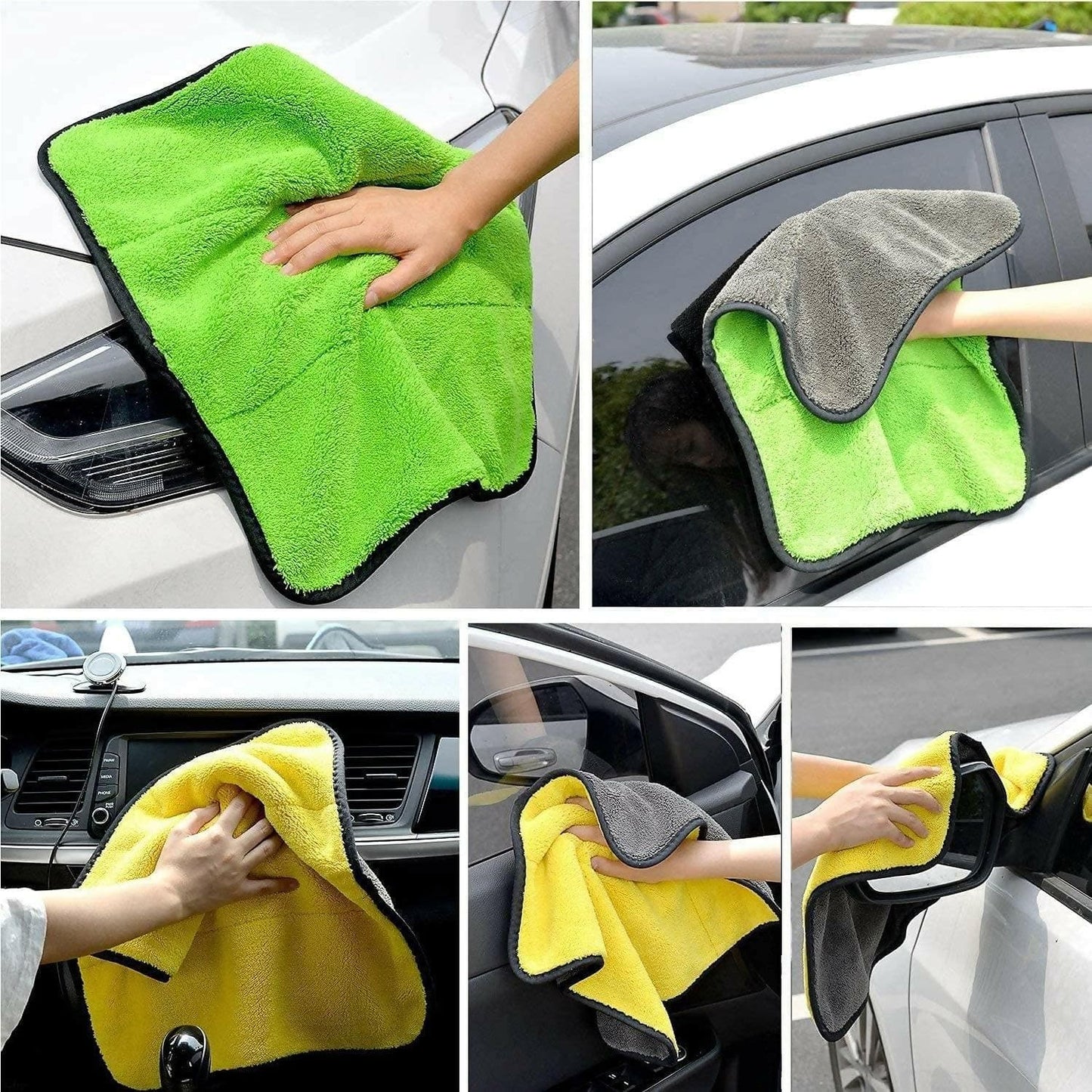 Topinon Microfiber Car/bike Cloth for Lint & Streak-Free Multipurpose Cleaning(multi-color) - HalfPe