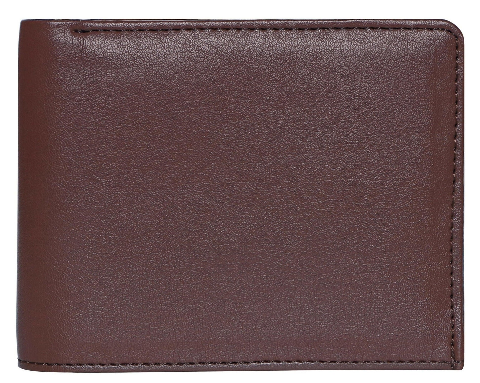 Lorem Brown Movable Card Bi-Fold Faux Leather 2 ATM Card Slots Wallet For Men - HalfPe