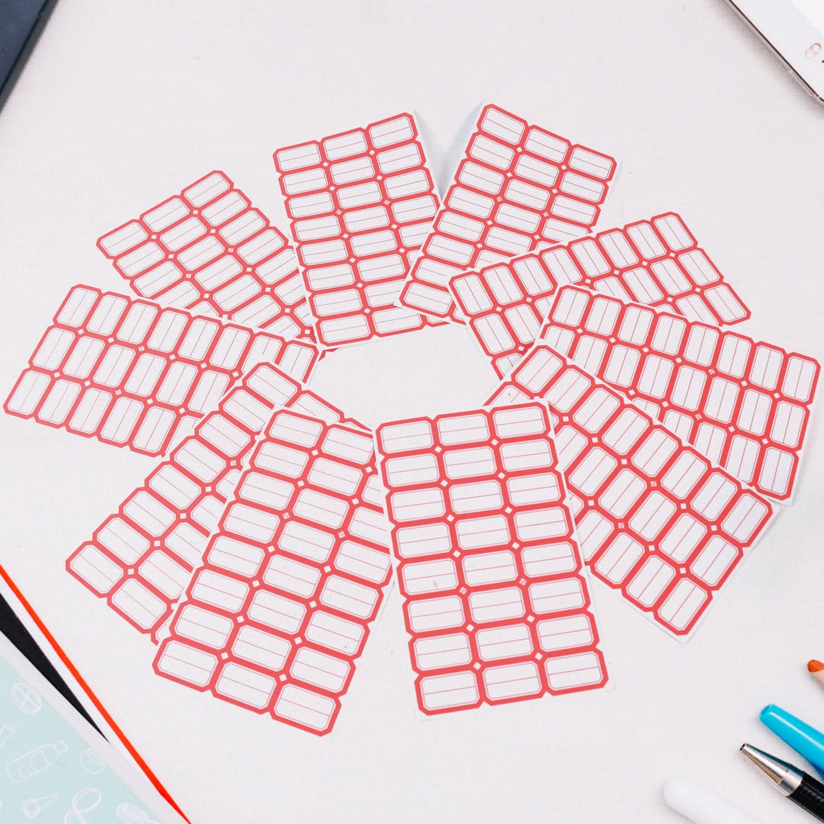 Multipurpose Blank Label Sticker Sheets Red Border Self-adhesive Writable Stickers For Bottles (50 Sheet) HP DD