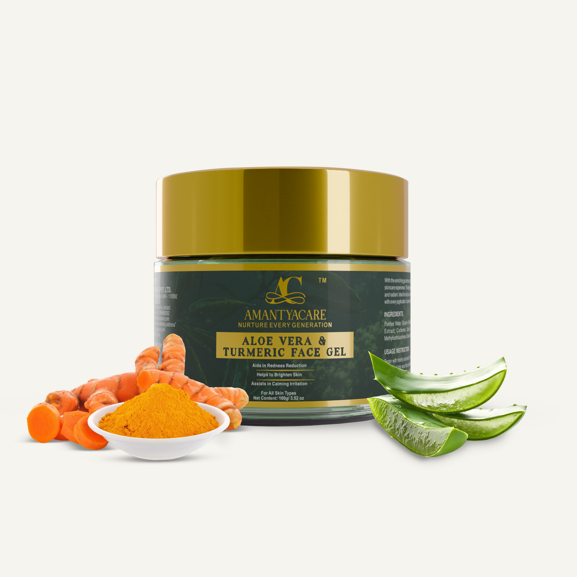 Aloe Vera & Turmeric Face Gel Amantya Care