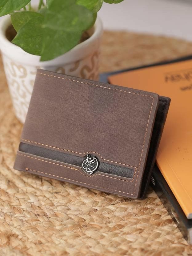 Formal Trendy Brown Genuine Leather Wallet (4 Card Slots) - HalfPe