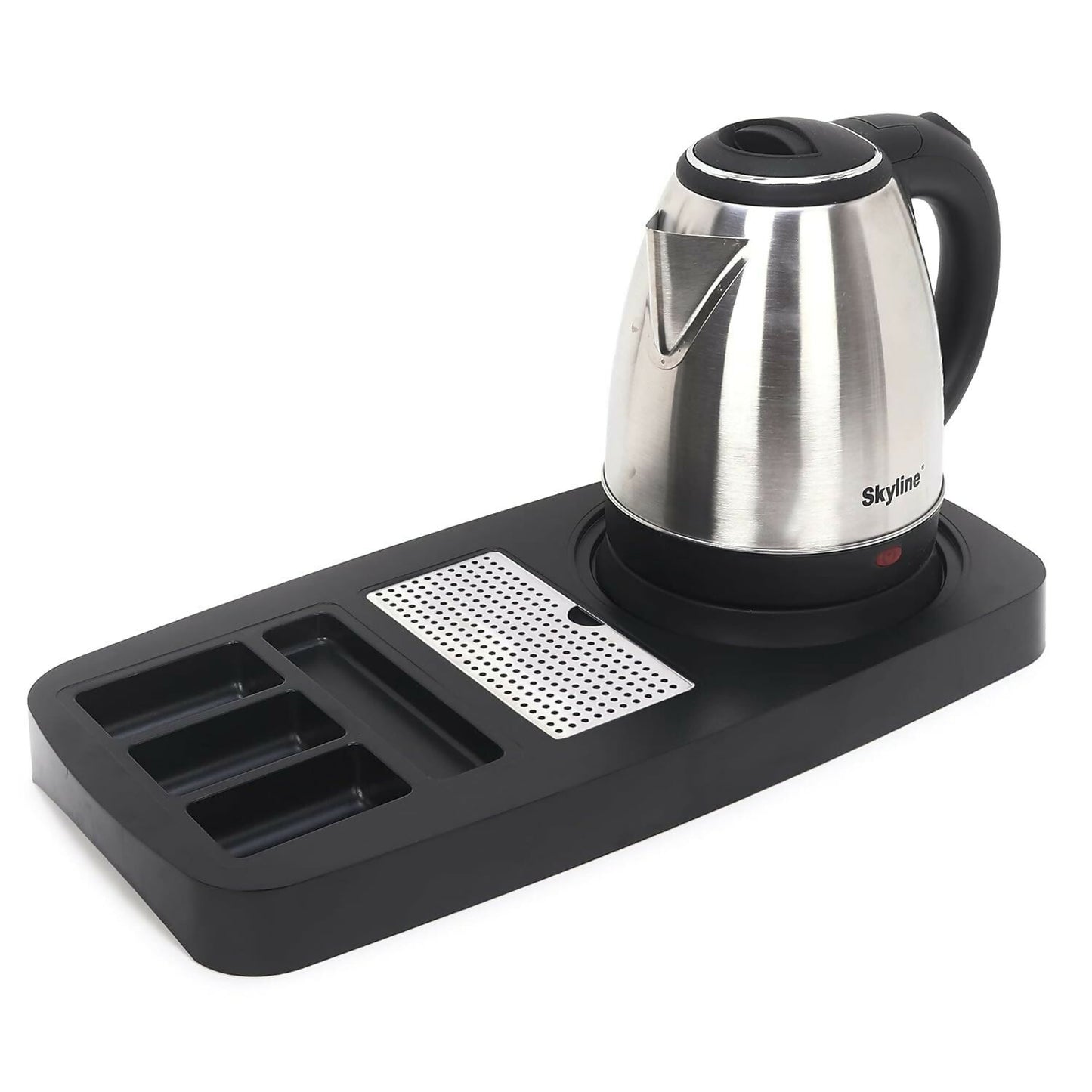 Tea Serving Tray Set for Electric Kettle, Hotel Tray for Tea Bags and Kettle, Made ABS, Lightweight