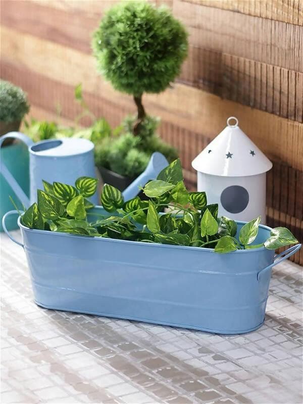 Oval Planter Large Blue - HalfPe