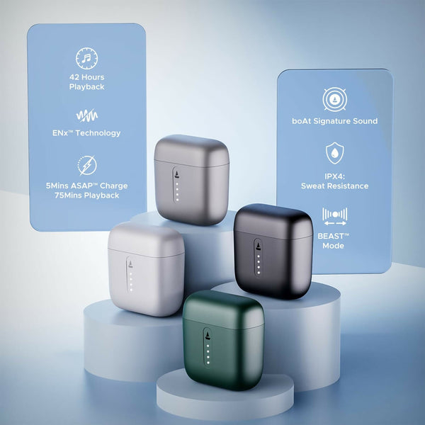 Boat Airdopes 141, Low Latency, ENx Tech, 42HRS Battery, Fast Charge, IWP, IPX4, Bluetooth Earbuds, TWS Ear Buds Wireless Earphones with mic (Cider Cyan)(multi colour) Dreams Gadgets 2