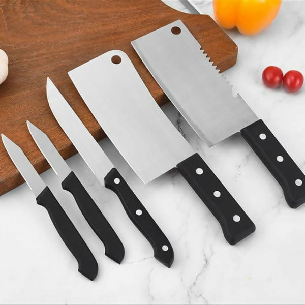 8 Piece Stainless Steel Knife Set with Stand Kitchen Cutting Tools