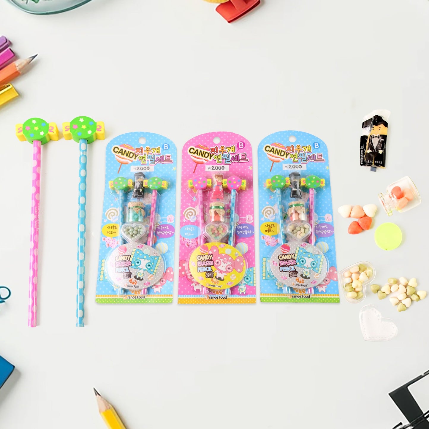 Fun Candy Design Pencil Set With Accessories (1 Set  Mix Design)