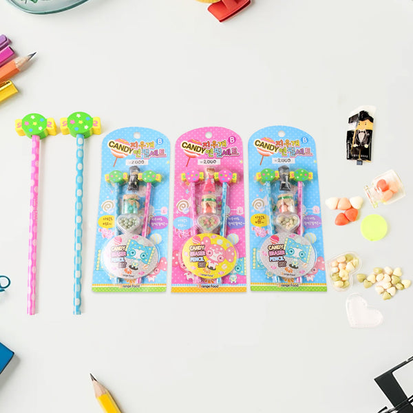 Fun Candy Design Pencil Set With Accessories (1 Set  Mix Design)