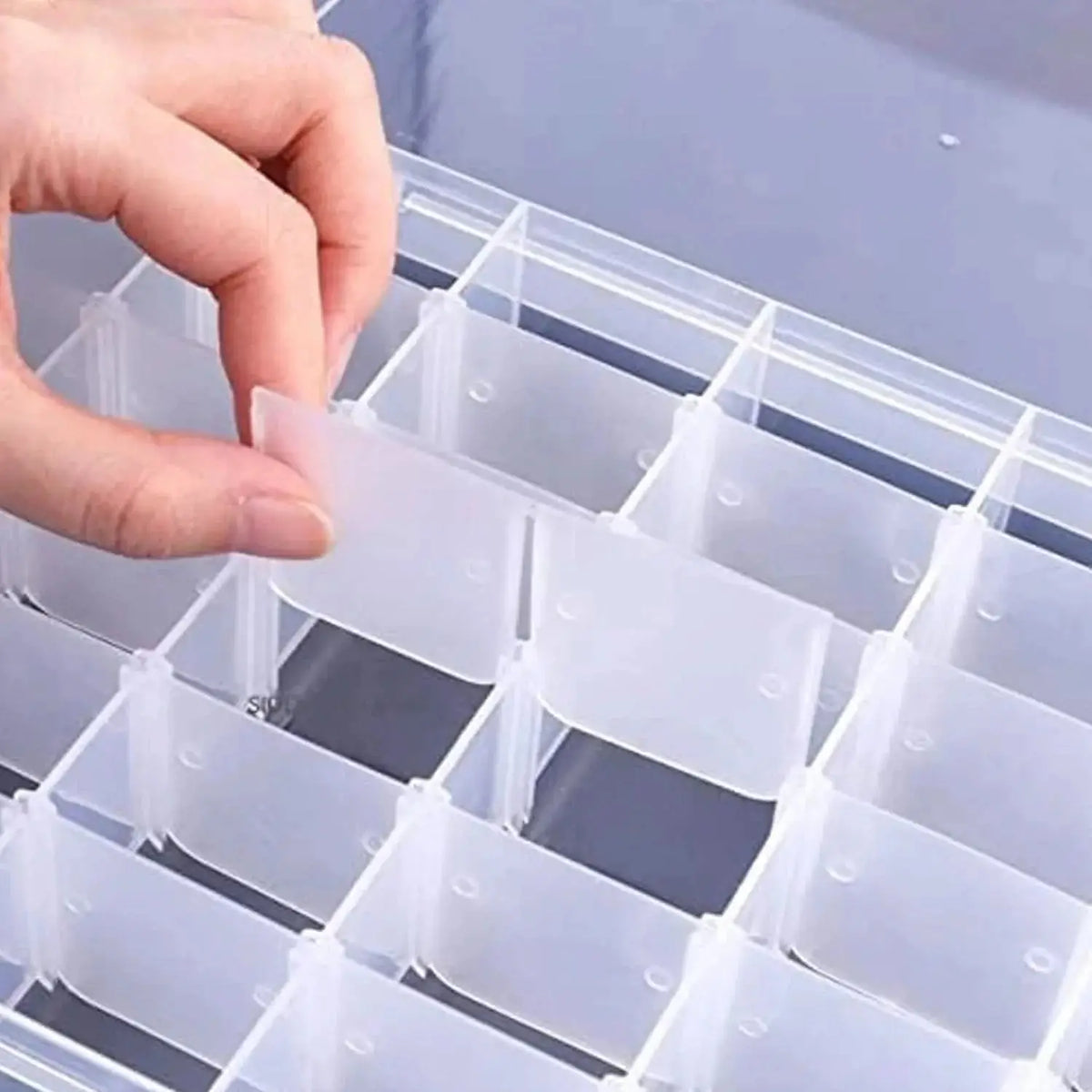 36 Grids Clear Plastic Organizer Jewelry Storage Box With Adjustable Dividers Transparent Organizer Box (1pc) HP DD