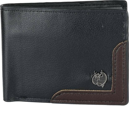 ZEVORA Men Casual Black Genuine Leather Wallet (4 Card Slots) - HalfPe