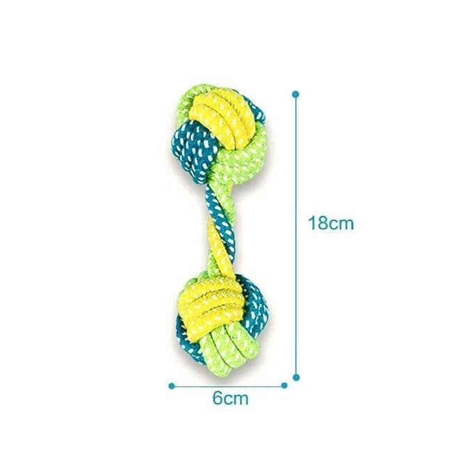 PETOLOGY Knotted Cotton Dumbbell Dog Chew toy for suitable for all Breeds (multi color)) - HalfPe