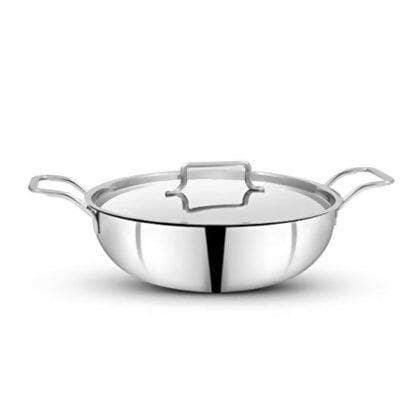 Chef Tone Platinum Stainless Steel Kadai (16cm,0.82L) - HalfPe