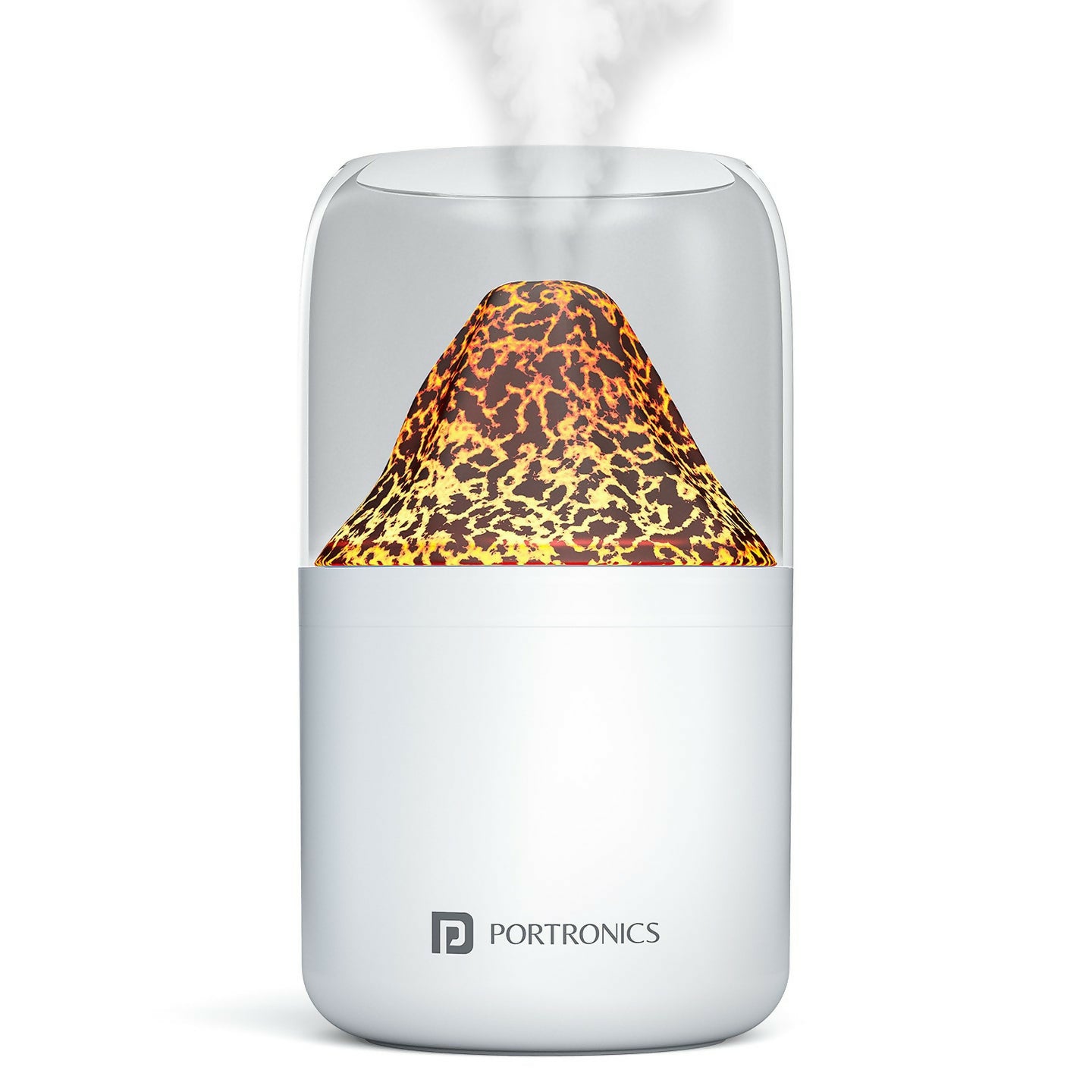 Portronics Magma 2-in-1 Volcano Water Mist Humidifier & Night Lamp, Type-C Powered, Dual Mist & Light Modes, Skin Hydration & Easy Breathing