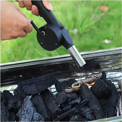Portable Hand Crank Air Blower Fan For Charcoal Grill Bbq