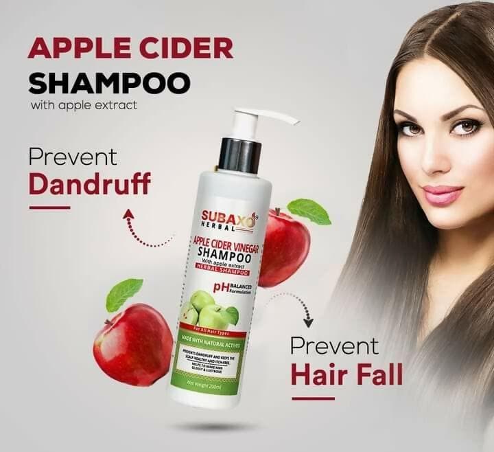 SUBAXO Apple Cider Vinegar Herbal Shampoo Prevent Dandruff Make Hair Glossy & Lustrous (200ml - Pack Of 2) - HalfPe